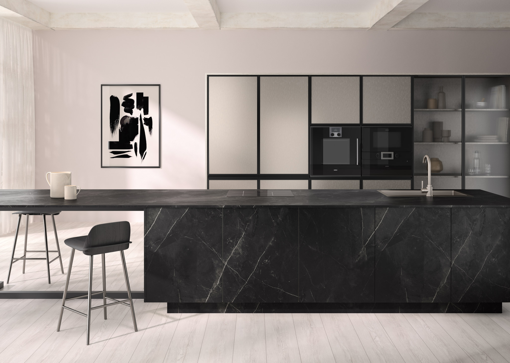 Finsa Superpan Marmol Hades Technical Matt Rugzijde CPL Marmol Hades Soft III 3050X1220X19MM