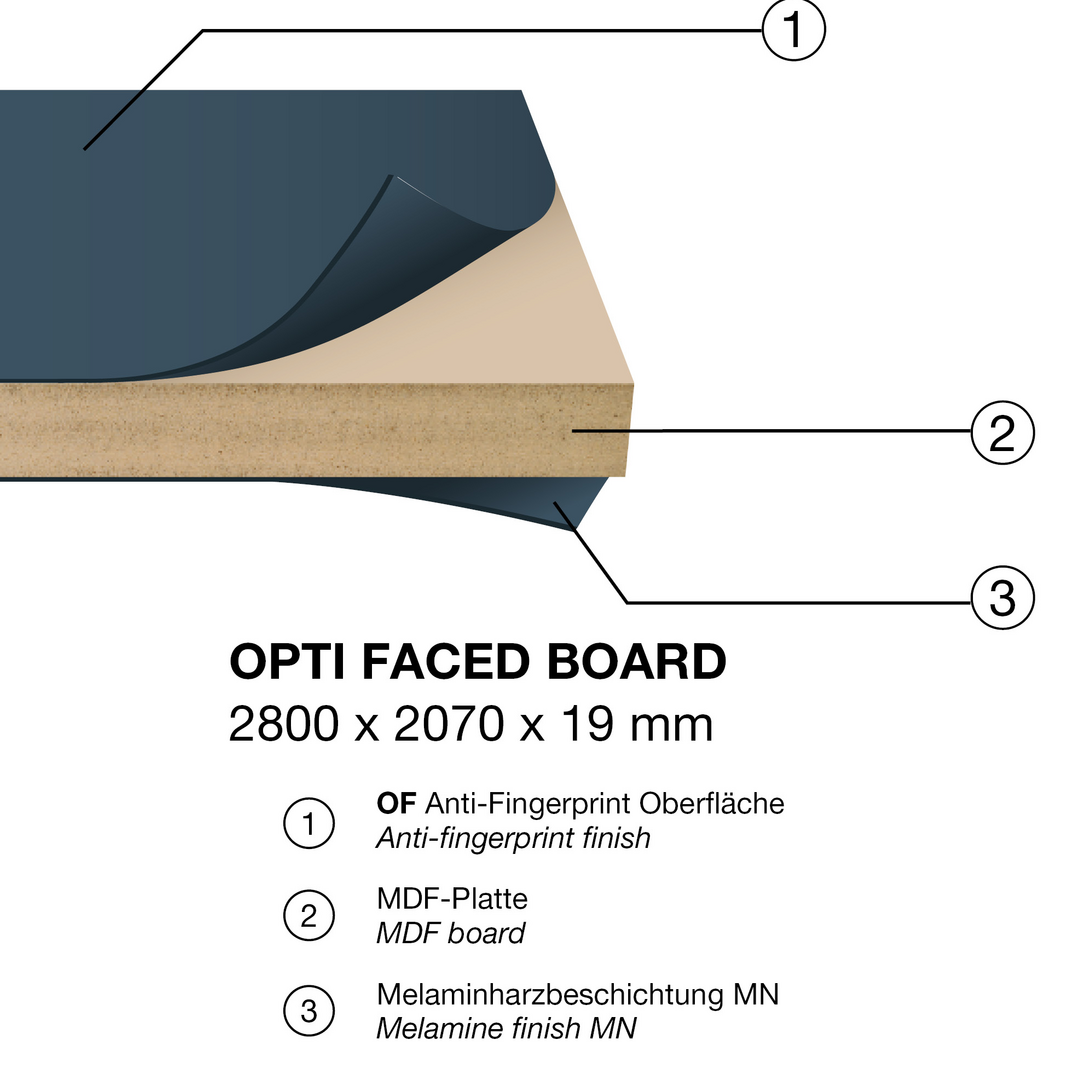 Kaindl Gemelamineerd MDF 2171 OF / Rugzijde MN Muisgrijs 2800X2070X19MM