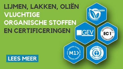 Lijmen, lakken, oliën vluchtige organische stoffen en certificeringen